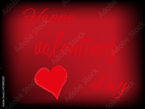 Valentines day vector background template. Happy valentines day text in white space with red heart. Vector illustration.