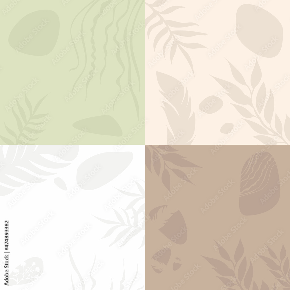 Fototapeta premium abstract background with plants set
