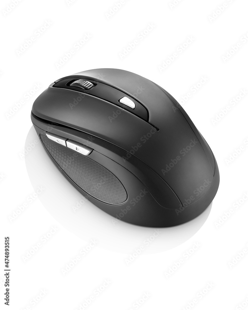 Black wireless modern computer mouse, isolated
Black wireless modern computer mouse, isolated