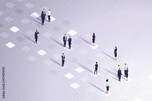 Business people group interconnected teamwork.