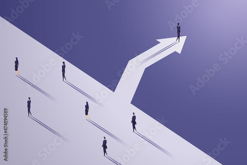 Businesswoman take a new path for business opportunities.