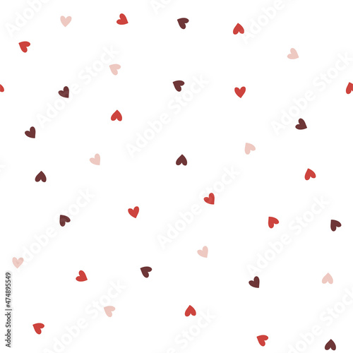 Hearts seamless pattern, lovely romantic background, great for Valentine's Day.