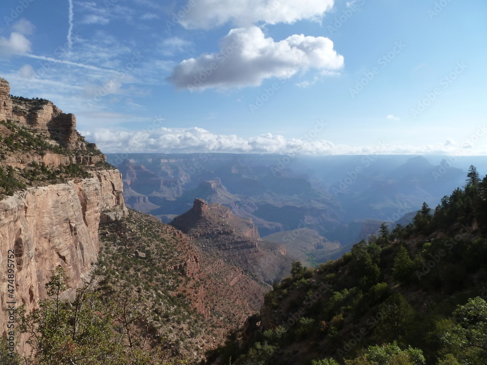 Scenic view into majestic Grand Canyon form the south rim, Grand Canyon, Arizona, USA