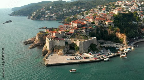 Aerial view of the picturesque old town of Ulcinj, Montenegro photo