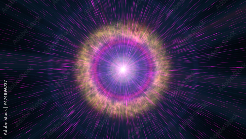 Pulsar star light in space Pulsar star light in space