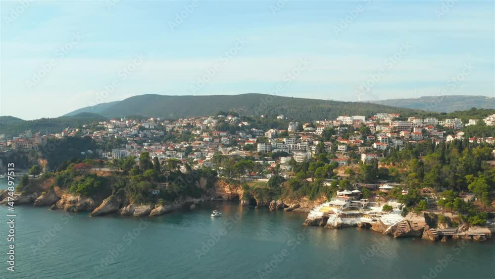 Aerial view of the picturesque old town of Ulcinj, Montenegro Aerial view of the picturesque old town of Ulcinj, Montenegro