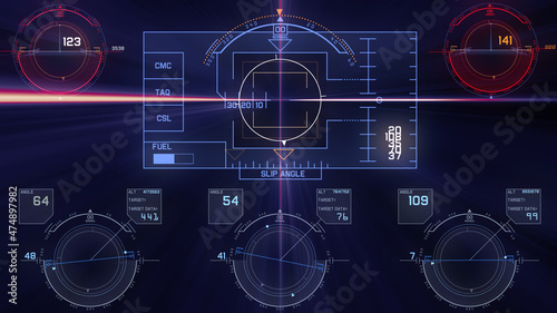 Billede på lærred flight control panel instrument navigation