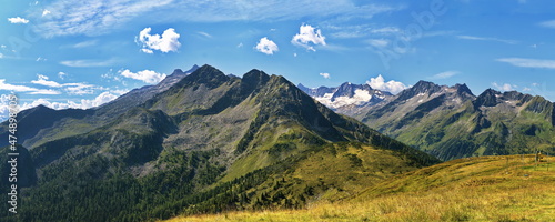 Blick auf die Zllertaler Alpen vom Plattenkogel / Salzburg / Österreich ( Panorama)