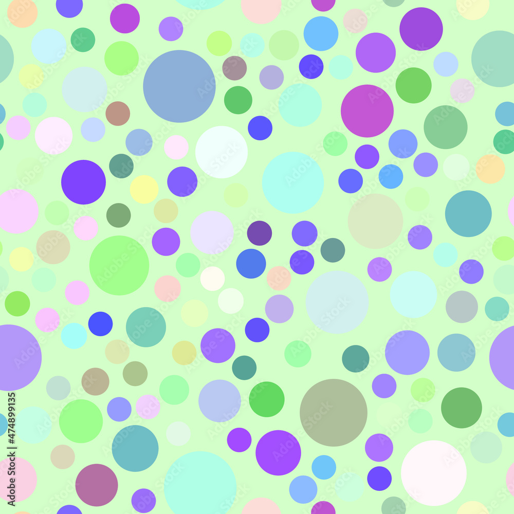 A colorful ellipses on light green background seamless pattern, color spots geometric repeat pattern A colorful ellipses on light green background seamless pattern, color spots geometric repeat pattern