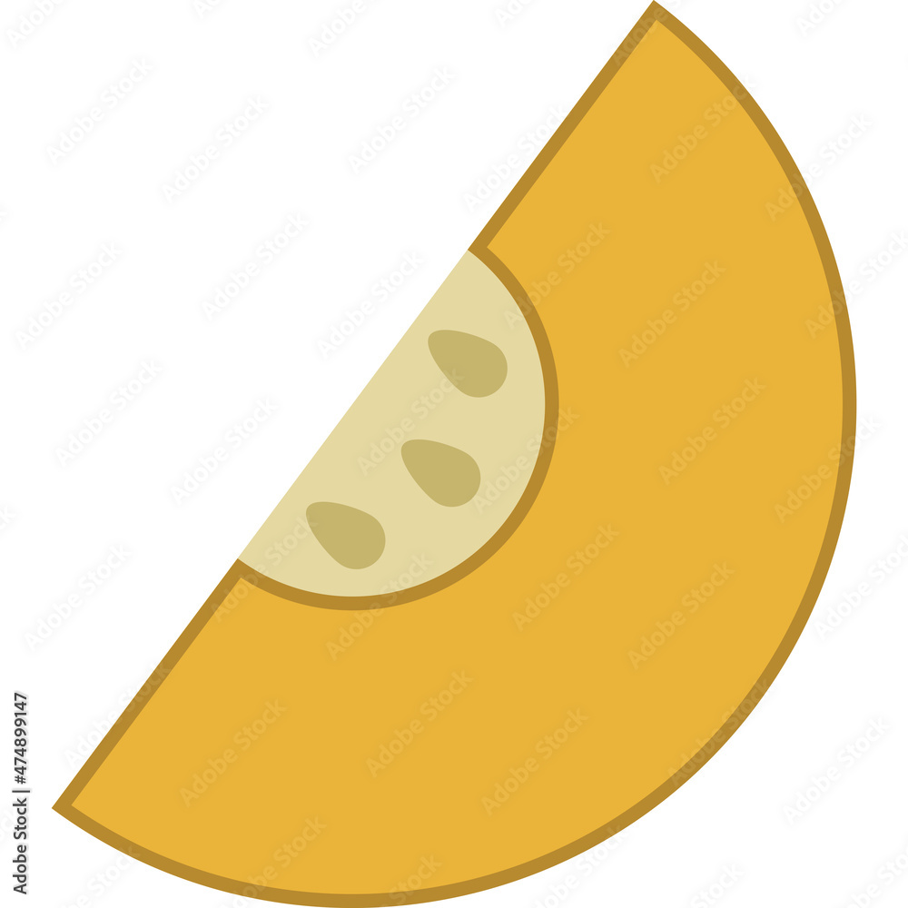 Honeydew Melon Filled Outline Icon Fruit Vector Honeydew Melon Filled Outline Icon Fruit Vector