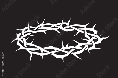 white crown of thorns image isolated on black background