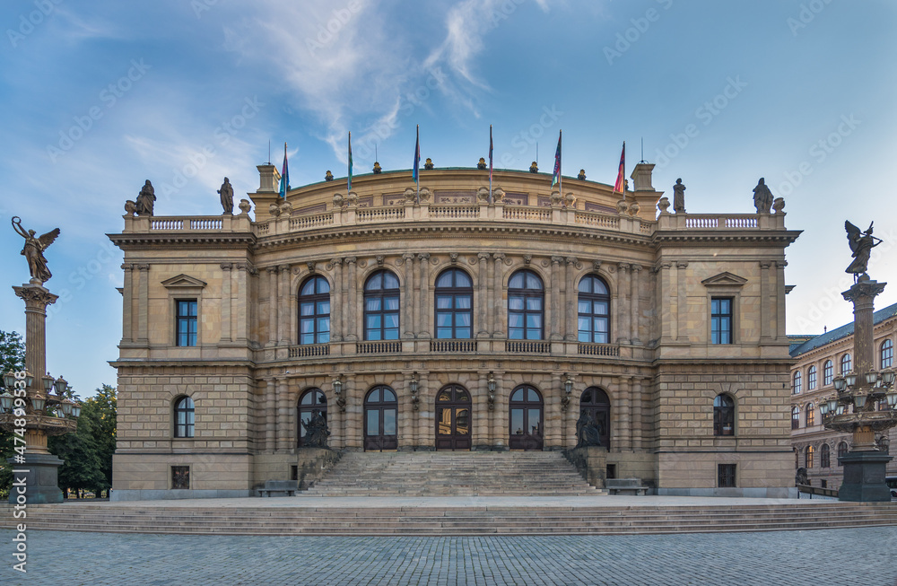Prague, Czech Republic, June 2019 -  view of the Rudolfinum 