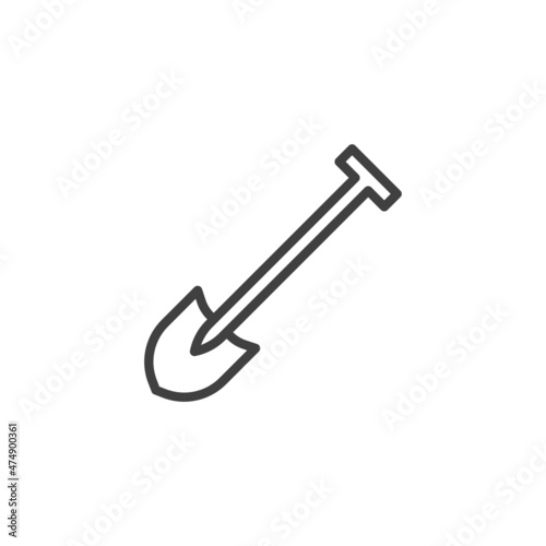 Garden shovel line icon