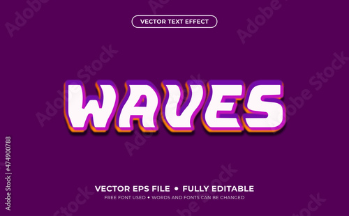 Waves Editable Vector Text Effect