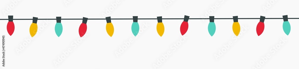 Christmas lights string set isolated on white background. Christmas lights string set isolated on white background.
