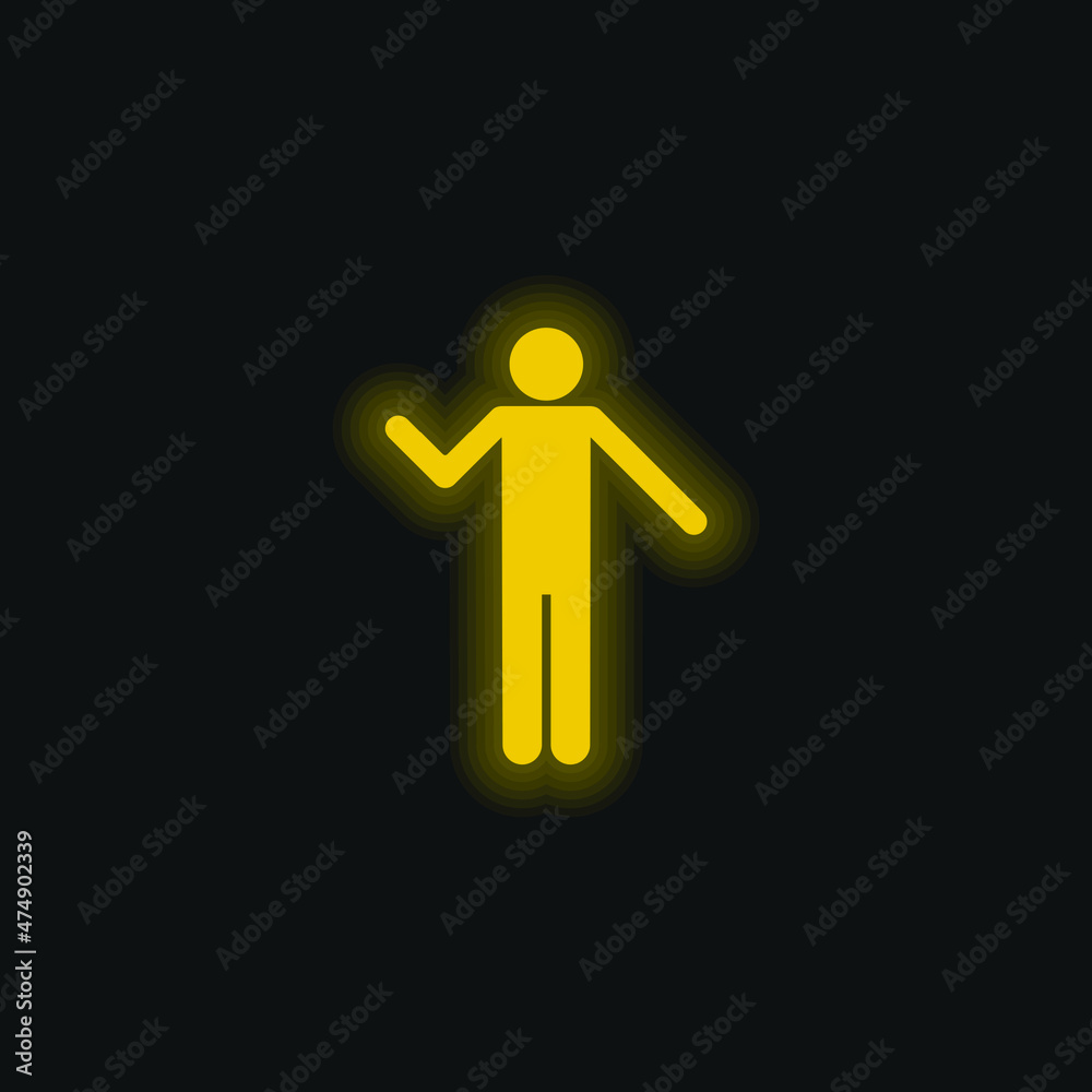 Basic Silhouette yellow glowing neon icon Basic Silhouette yellow glowing neon icon