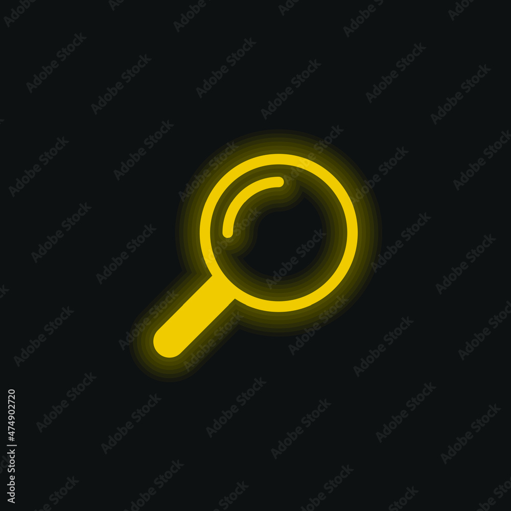 Airport Searchor yellow glowing neon icon Airport Searchor yellow glowing neon icon