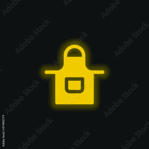 Apron yellow glowing neon icon