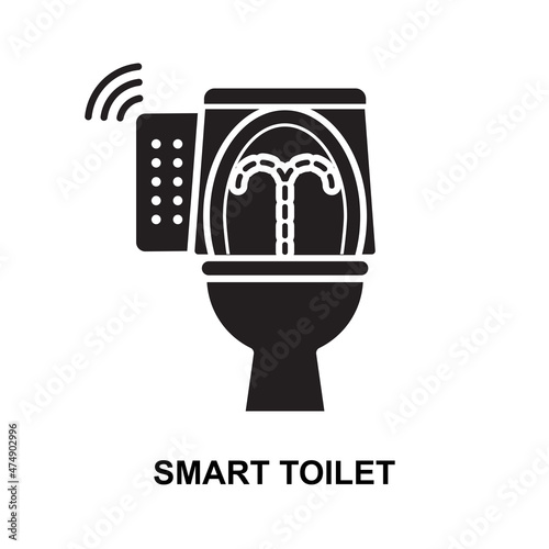Smart toilet icon isolated on white background vector illustration.