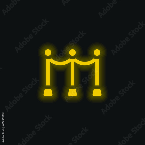 Barrier yellow glowing neon icon
