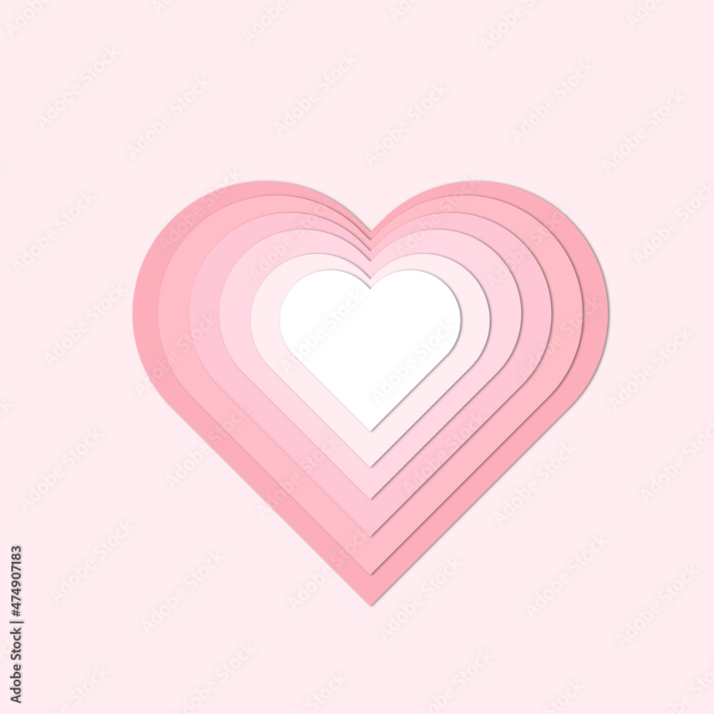 Heart style cut out paper in pastel colors. Love Heart style cut out paper in pastel colors. Love