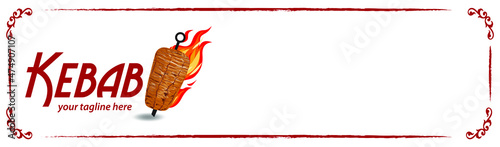 Shawarma cooking and ingredients for kebab. Doner kebab hand drawn. Middle eastern food. Fast food menu design elements. Restaurant cafe menu, template design. Food flyer. Vector.