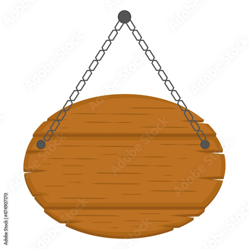 hanging wooden oval sign