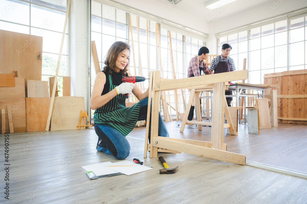 wooden workshop concept, carpenter team craftsman person working with a wood work construction tool wooden workshop concept, carpenter team craftsman person working with a wood work construction tool