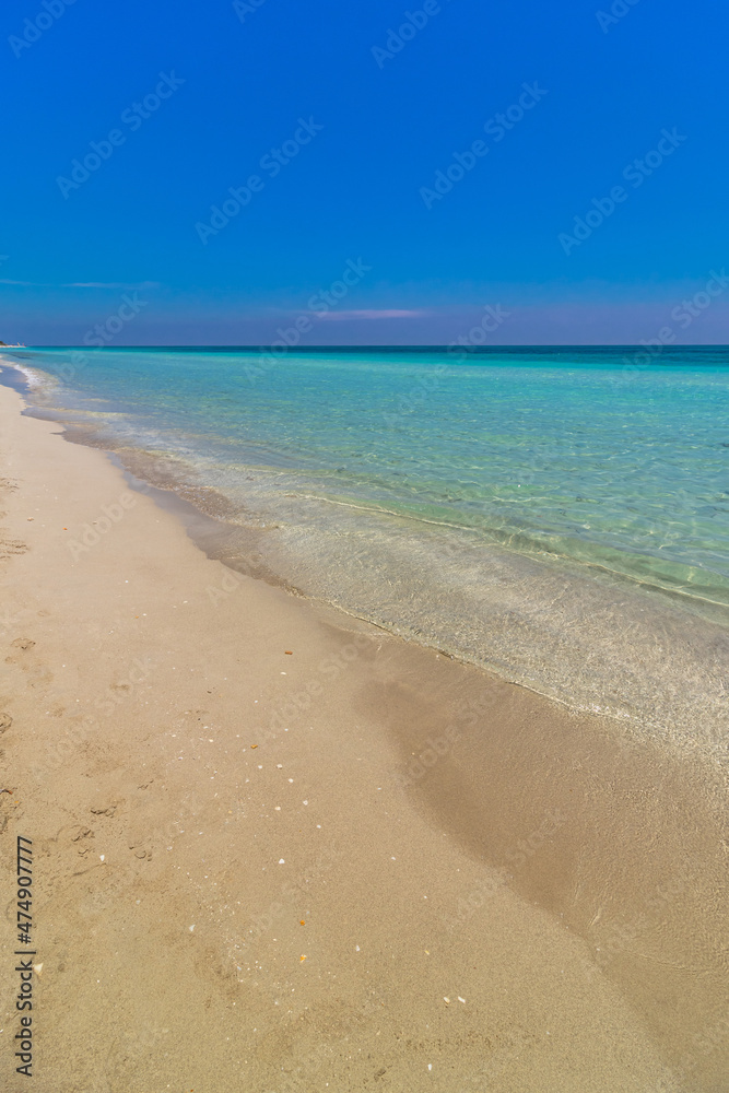 Beautiful shades of calm water of the Atlantic Ocean