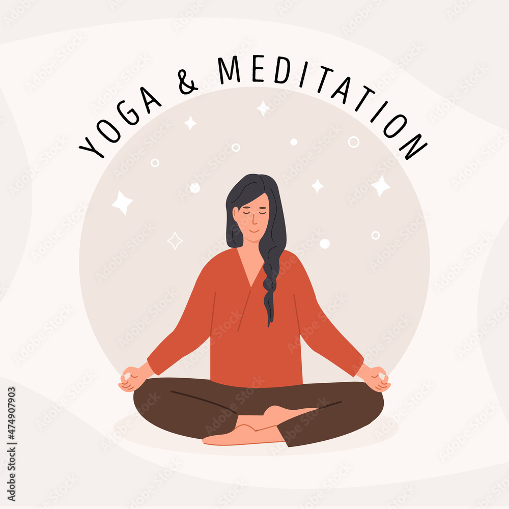 Funny yoga people poster in vector. Stock Vector by ©bigbadmutuh.yahoo.com  128273288