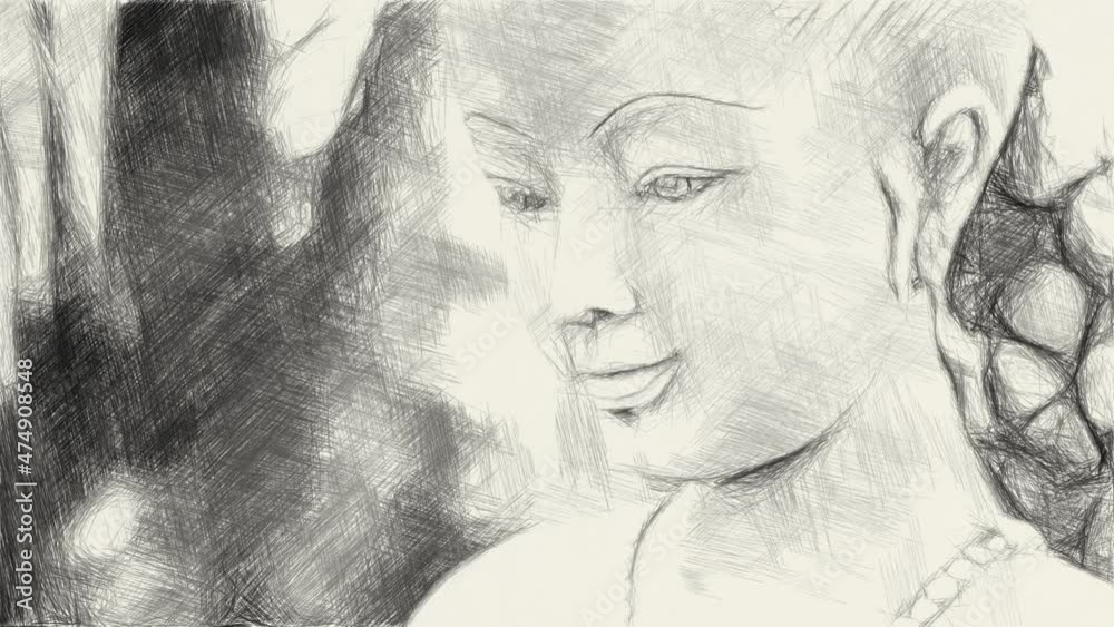 art drawing black and white of angle statue art drawing black and white of angle statue