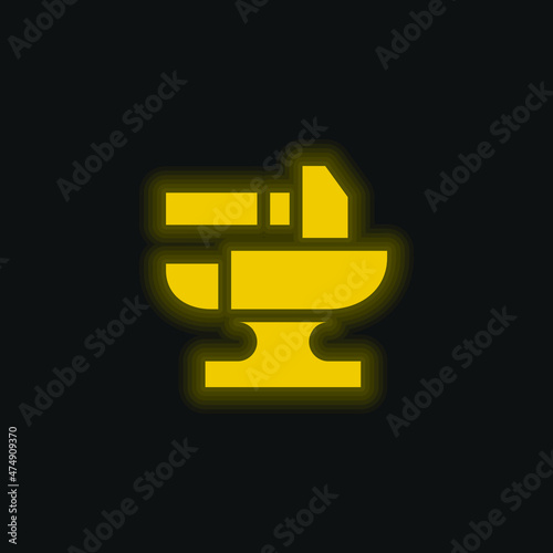Anvil yellow glowing neon icon