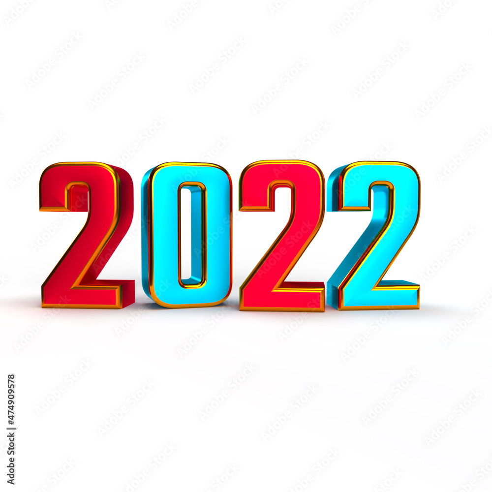 New Year 2022 Creative Design Concept - 3D Rendered Image New Year 2022 Creative Design Concept - 3D Rendered Image