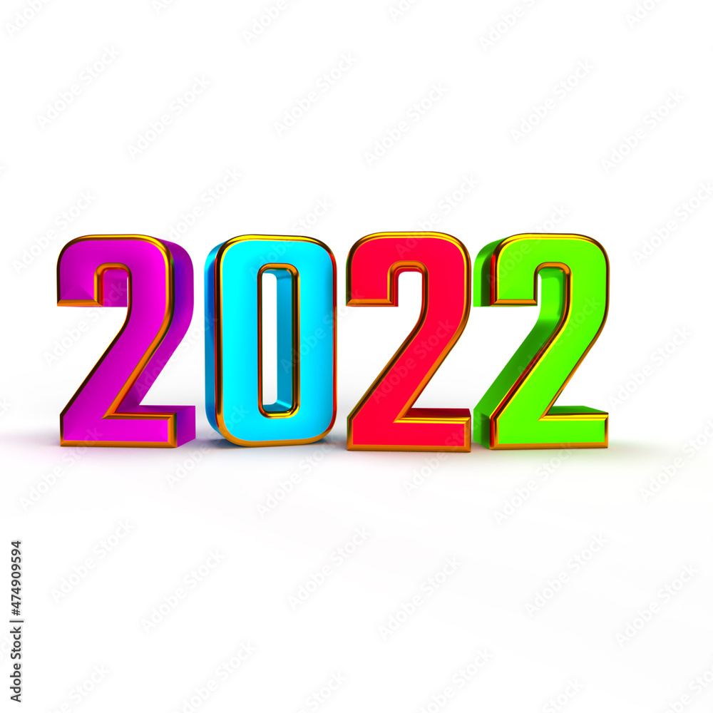 New Year 2022 Creative Design Concept - 3D Rendered Image New Year 2022 Creative Design Concept - 3D Rendered Image