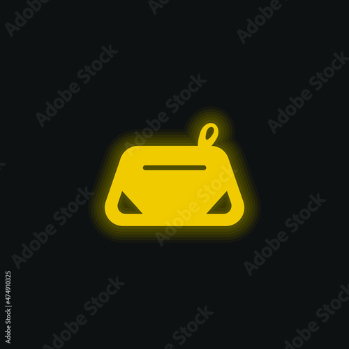 Beautician yellow glowing neon icon