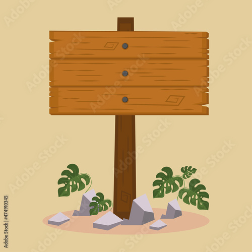 wooden sign with foliage