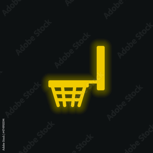 Basketball Basket yellow glowing neon icon