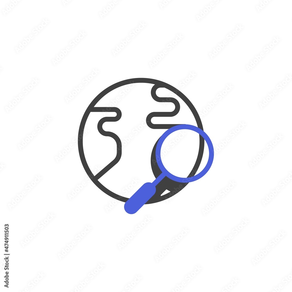 Search globe line icon Search globe line icon