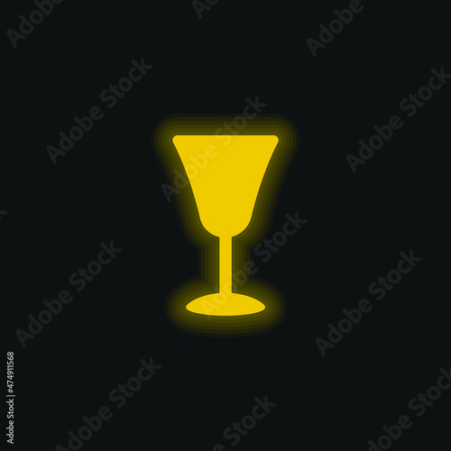 Big Goblet yellow glowing neon icon