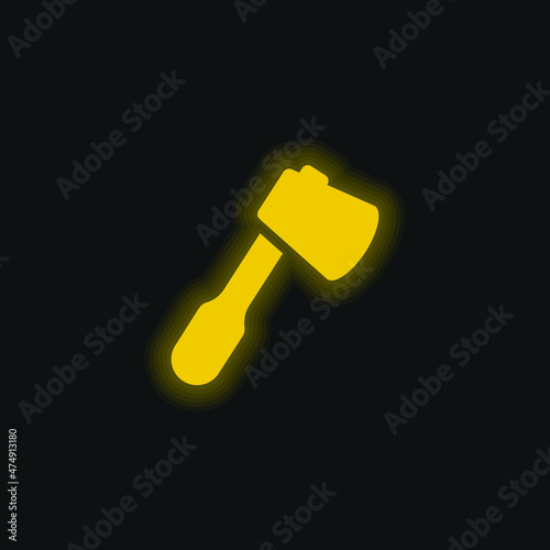 Ax yellow glowing neon icon