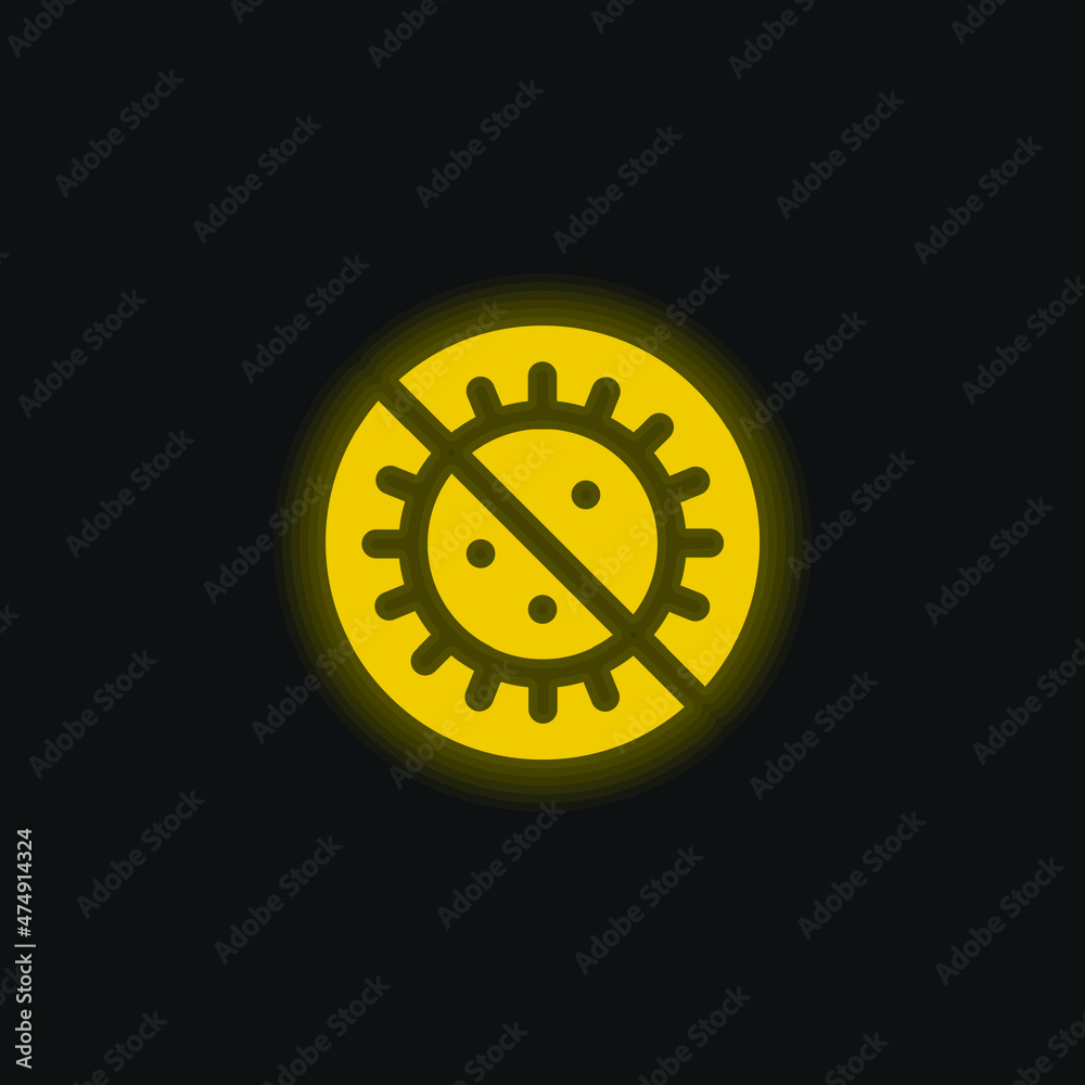 Antibiotic yellow glowing neon icon Antibiotic yellow glowing neon icon