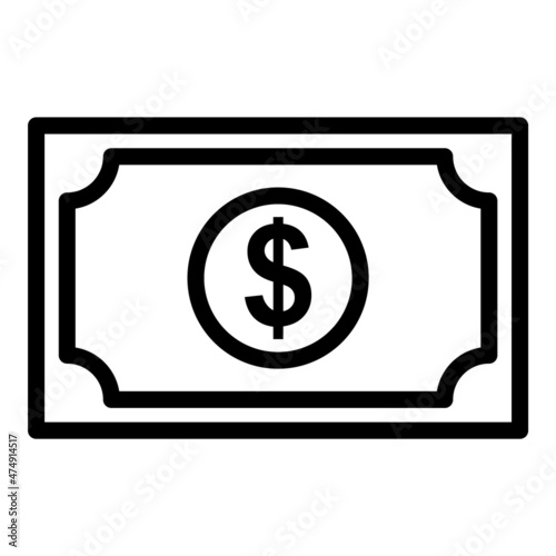 Dollar Banknotes Flat Icon Isolated On White Background