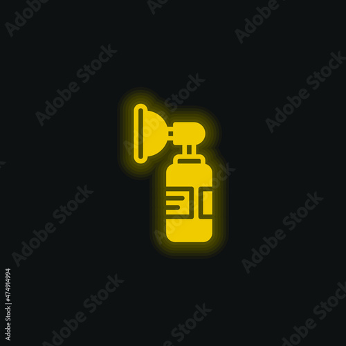 Anesthesia yellow glowing neon icon