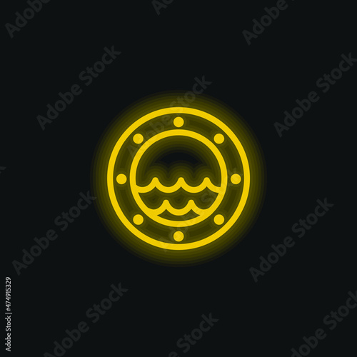Boat Window yellow glowing neon icon