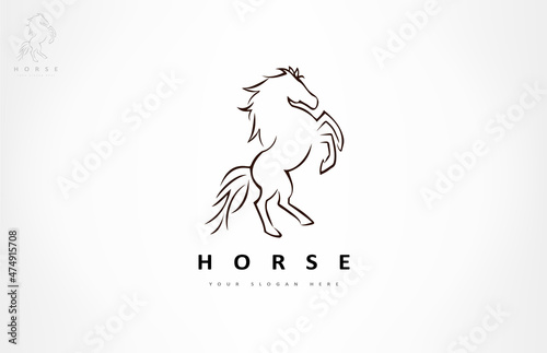 Horse logo vector. Animal vector design.