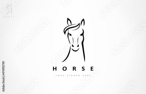 Horse logo vector. Animal vector design.