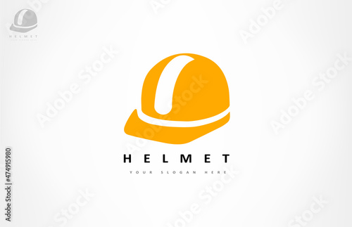 Safety helmet logo vector. Headdress design.