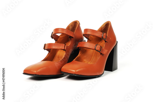 A pair of spring women's high-heeled shoes