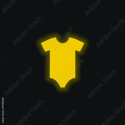 Bodysuit yellow glowing neon icon