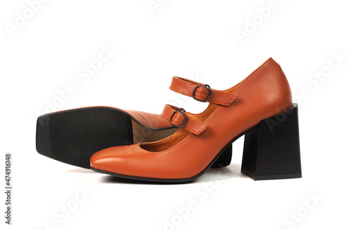 A pair of spring women's high-heeled shoes